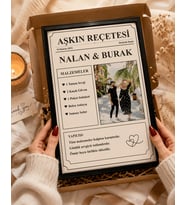 Kişiye Özel Tasarımlı Hediye - Aşkın Reçetesi Fotoğraflı Çerçeve