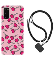 Samsung A02S A03S A10 A12 A13 A21S A22 Kılıf Boyun Askılı Silikon Heart Lollipop 1414