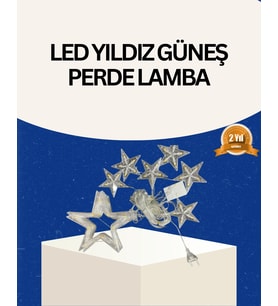 Mey İthalat® İç Mekan Uyumlu Yıldız Peri Led Perde 3X3 Metre