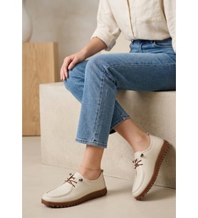 Casual Topuk dikeni için Ortapedik Tabanlı Loafer Makosen Kadın Günlük Yumuşak Ayakkabı tarzloafer2086 (Krem)