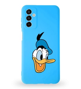 Samsung Galaxy M13 Uyumlu Lansman Kılıf Altı Kapalı İçi Kadife  Donald Duck-A Tasarımlı  Kapak (Şeffaf)