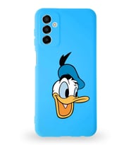 Samsung Galaxy M13 Uyumlu Lansman Kılıf Altı Kapalı İçi Kadife  Donald Duck-A Tasarımlı  Kapak (Şeffaf)