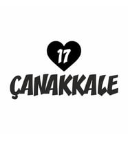 Kalpli 17 Çanakkale Araba Sticker siyah 20x15 CM (Siyah)