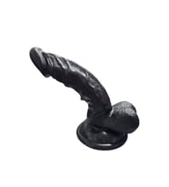 Gerçekçi Testisli Siyah Dildo 16 cm