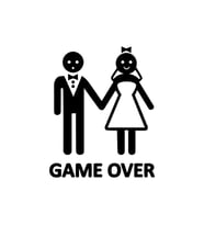 Gelin Damat Arabası İçin Süsleme Game Over Yazısı Çıkartma