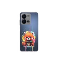 Vivo Y22s ile Uyumlu Splash Tilki Tasarımlı Şeffaf Silikon Kılıf