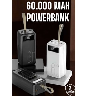 Powerbank 60.000 Mah Dijital Göstergeli 4 Portlu Taşınabilir