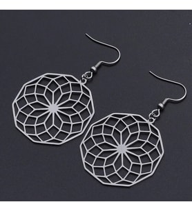Kişiye Özel 925 Ayar Gümüş Lotus Çiçeği Küpe