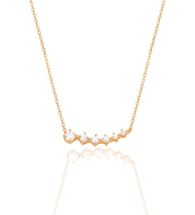 Gümüş rose zirkon sıra taşlı pırıltı kolye SGTL12555ROSE