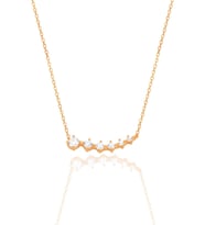 Gümüş rose zirkon sıra taşlı pırıltı kolye SGTL12555ROSE