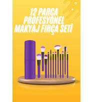 12 Parça Makyaj Fırçası Yumuşak Kıllı Profesyonel Fırça Seti Yüksek Kaliteli Pürüzsüz