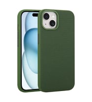 iPhone 15 Kılıf M-Safe Şarj Özellikli Kumaş Tasarımlı Miami Sert PC Kılıf