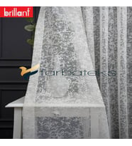 3Kat Pileli Brillant  Karlı Tasarım Yeni Modern Tasarım Tül Perde