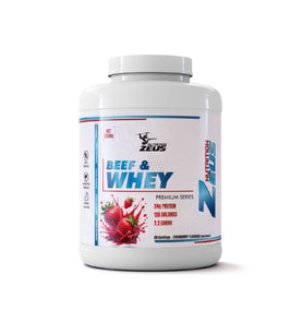Zeus Nutrition Beef And Whey Protein 2176 Gr-Çilek-Aroma-Shaker (Silver)
