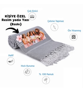 Kişiye Özel Sultan Desenli Baskılı Peştemal – İsim Yazılı Oversize Türk Plaj Havlusu – Banyo Havlusu