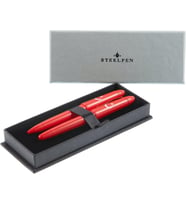 Steelpen Pearl Serisi 4500 Kırmızı Bayrak Dolma Kalem + Tükenmez Kalem Set