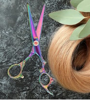 Xolo Profesyonel Kuaför Berber Makası Düz Uçlu 6.5 İnç Saç Kesim Makası Rainbow Hair Style XLQ502A