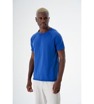 Chuba Erkek Bisiklet Yaka Spor Kesim Kısa Kollu İnce Triko T-Shirt Navy 24S268 (Saks)