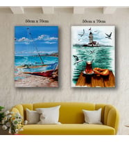 kız kulesi çay simit tekne kıyı tablo resim kanvas 2 adet 50x70