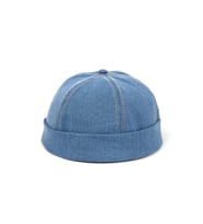 Unisex Denim Docker Cap Sipersiz Kot Şapka (Mavi)