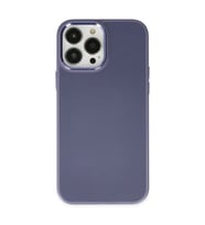 Northcity iPhone 13 Pro ile Uyumlu Asya Deri Silikon Kılıf - Mor