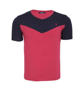 T8591 DEWBERRY MENS T-SHIRT-AÇIK BORDO (Karışık)