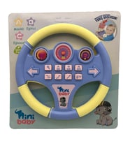 Erdem Oyuncak Nini Baby Direksiyon Eğitici Sesli Müzikli 21*21 cm 8 Tuşlu Oyuncak Direksiyon (Mavi)