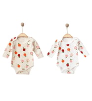 MİLAYS BABY NAYİNOM KIZ BEBEK BADY %100 PAMUK. İKİLİ (1-3-6-9- AY) ÇİLEK DESEN