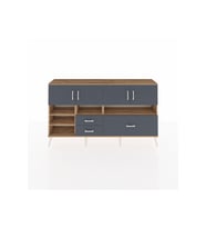Arges Konsol 8 Raflı 3 Çekmeceli 4 Kapaklı 176x30x99 Çam-Antrasit