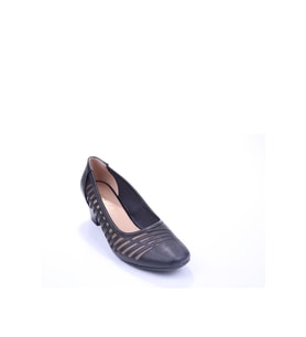 Gold Step 0370 Kadın Siyah 5 Cm Topuk Günlük Fileli Ayakkabı