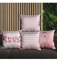 eJOYA Aşk Tasarımlı 4'lü Yastık İçi Ve Kırlent Kılıfı 45cm 113644