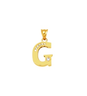 Lettera G Harfi 14 Ayar Altın Zincirsiz Kolye
