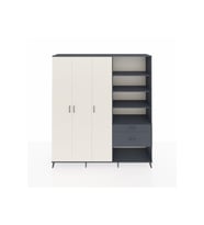 Hyperion Dolap 16 Raflı 2 Çekmeceli 3 Kapaklı 220x44x243 Antrasit-Aytaşı/Antrasit