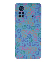 Xiaomi Poco X4 Pro Uyumlu Lansman Kılıf Hello Kitty Tasarımlı İçi Kadife Kapak-mavi (Şeffaf)