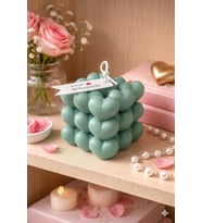 Kalp Küpü Mum - Mumelia Candles Doğal Soya, El Yapımı, Dekoratif - Adaçayı Yeşili