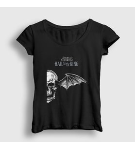 Presmono Kadın Siyah King Avenged Sevenfold T-Shirt 15775tt