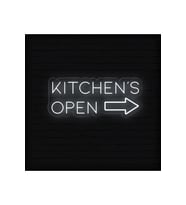KITCHEN'S OPEN Yazılı ve Şekilli Neon Tabela