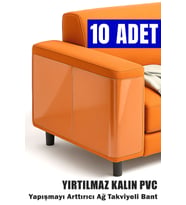 10 Adet Kedi Koltuk Tırmalama Koruyucu 20x50 Cm Şeffaf Yapışkanlı Mobilya Tırmalama Önleyici Bandı