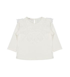 Civil Girls Tül Fırfırlı 2-5 Yaş Sweatshirt - Ekru