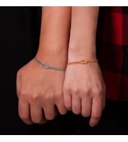 Düğüm Çift Rodaj/Rose Bileklik- 925 Ayar Gümüş