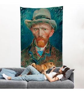 Vincent van Gogh - Hasır Şapkalı Otoportre Duvar Örtüsü-7452
