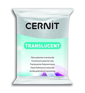 Cernit Translucent (Transparan) Polimer Kil 56 gr 080 Glitter Silver 