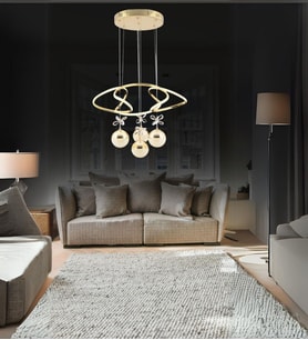 Asya 4 Lü' Sarkıt Led Avize (Gold)