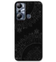 İnfinix Hot 20i Kılıf HD Desen Baskılı Kılıf - Siyah Mandala