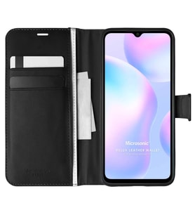 Microsonic Xiaomi Redmi 9A Kılıf Delux Leather Wallet Siyah