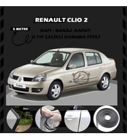 Renault Clio 2 Oto Araç Kapı Koruma Fitili 5metre Parlak Siyah Renk