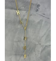 Kişiye Özel Şık Harf İsim Kolye 925K Gümüş (Gold)