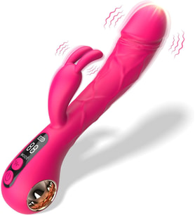 G-spot Tavşan Vibratör - Yetişkin Oyuncakları Klitoral Stimülatör LCD Ekran ve 9 Güçlü Titreşim ile Gerçekçi Yapay Penis, Kadınlar için Yumuşak Silikon Tavşan Klitoris Vajina Göğüsler Masaj Çiftler Z