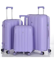 MÇS 3lü Set Kırılmaz Silikon Seyahat Valizi Bavulu V305 Lila
