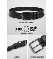 Atlas Premium - %100 Hakiki Deri Klasik Erkek Kemer 3.5 cm En